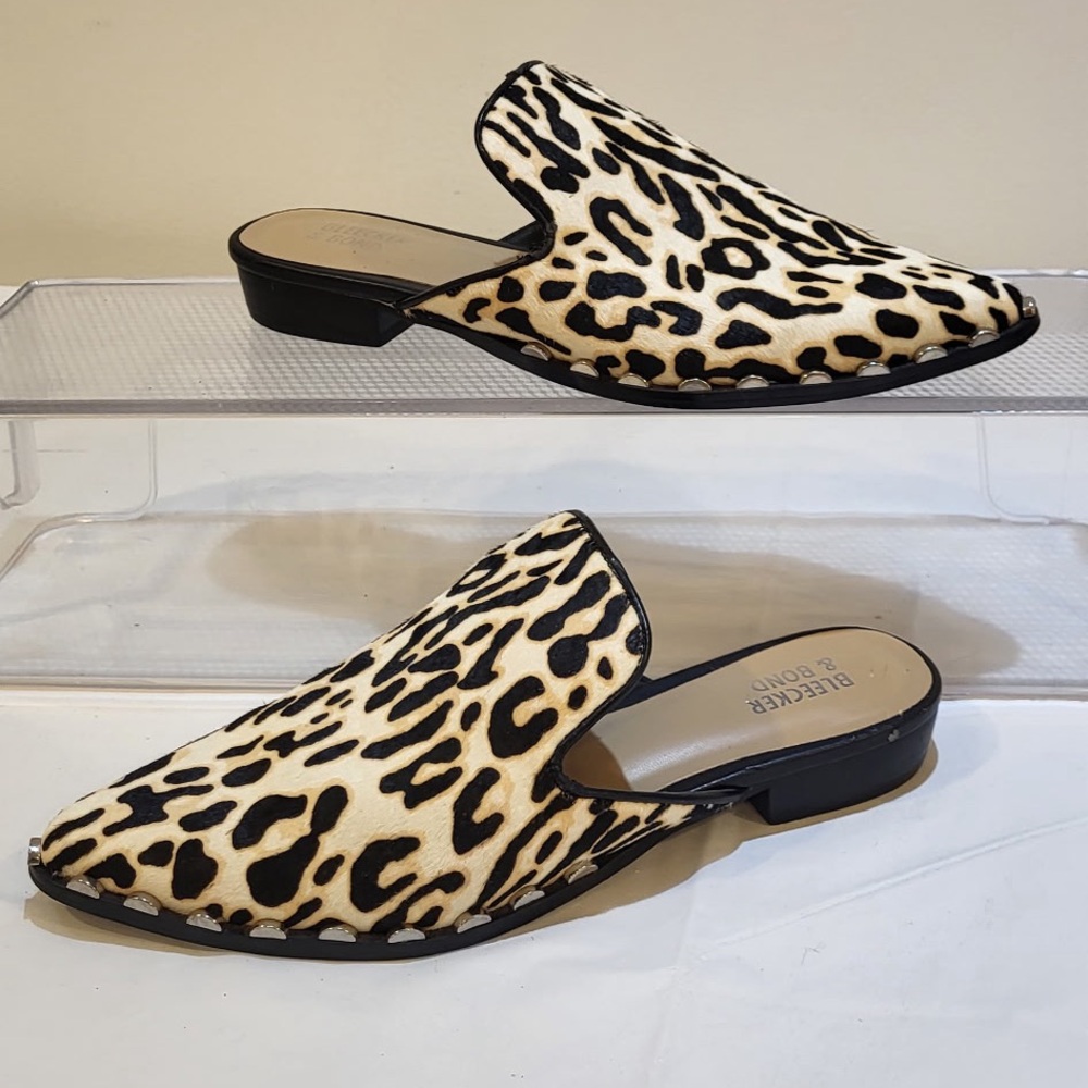 LLEEKER & BOND Simone leopard print mules